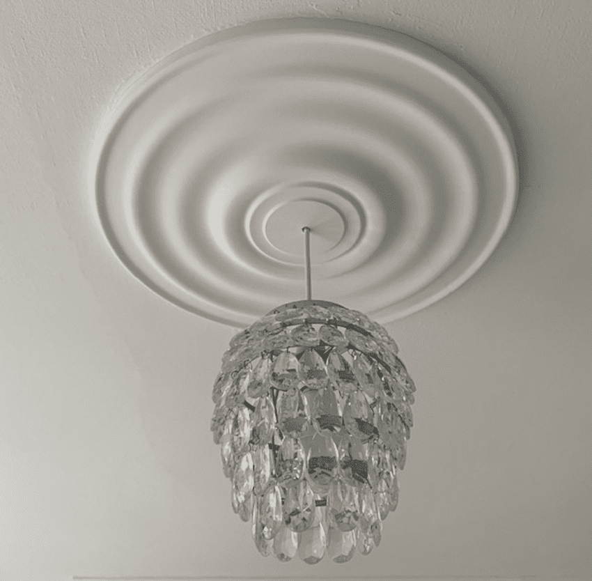 19.5" Plain Ripple Plaster Ceiling Rose 496mm