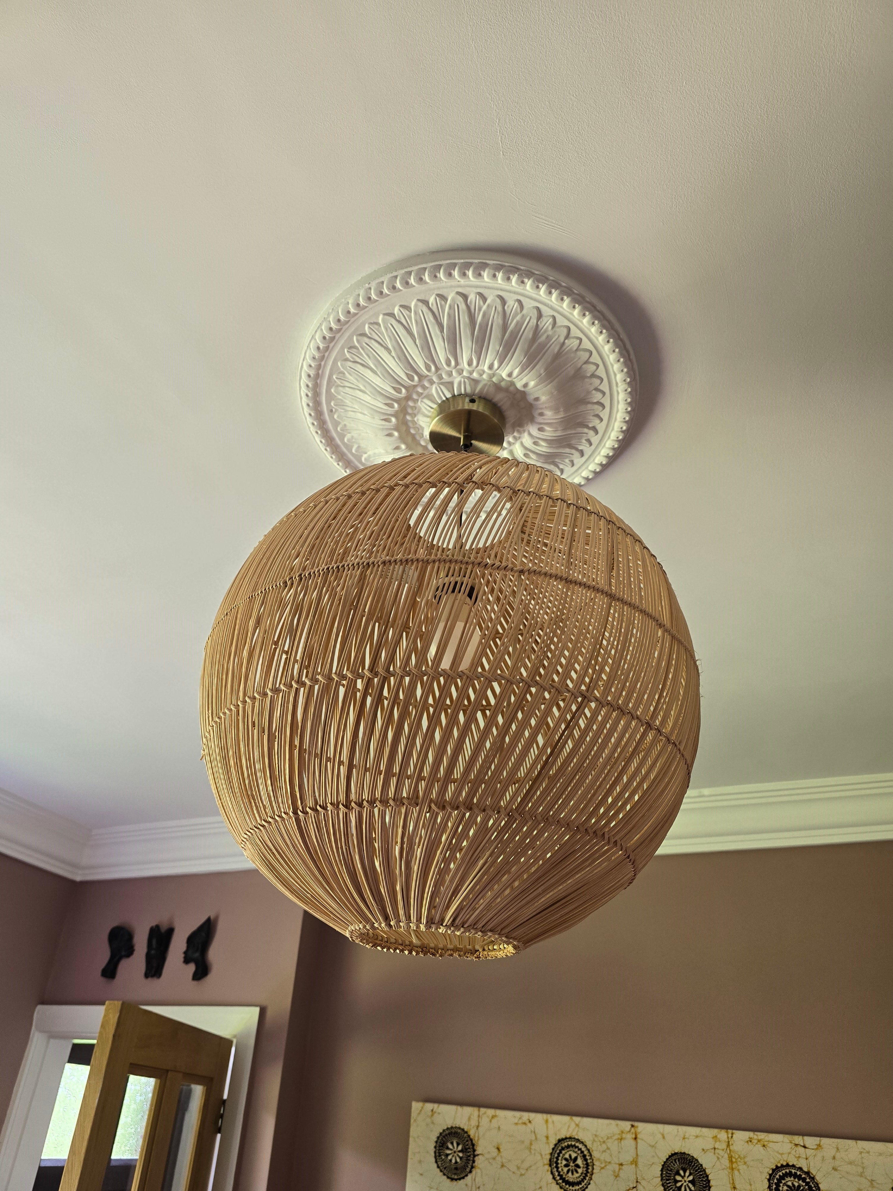 Beaded Floral Plaster Ceiling Rose 450mm