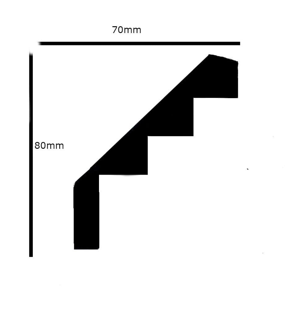 4 Step Art Deco Plaster Coving 70mm x 80mm
