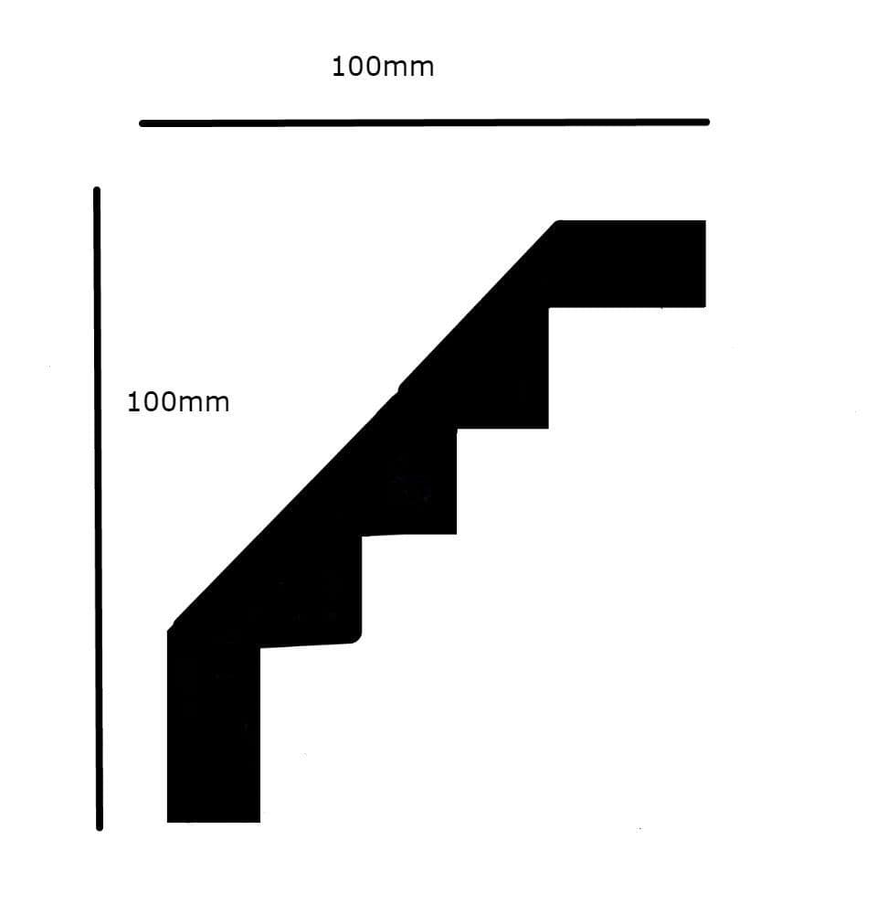 5 Step Art Deco Plaster Coving 100mm x 100mm