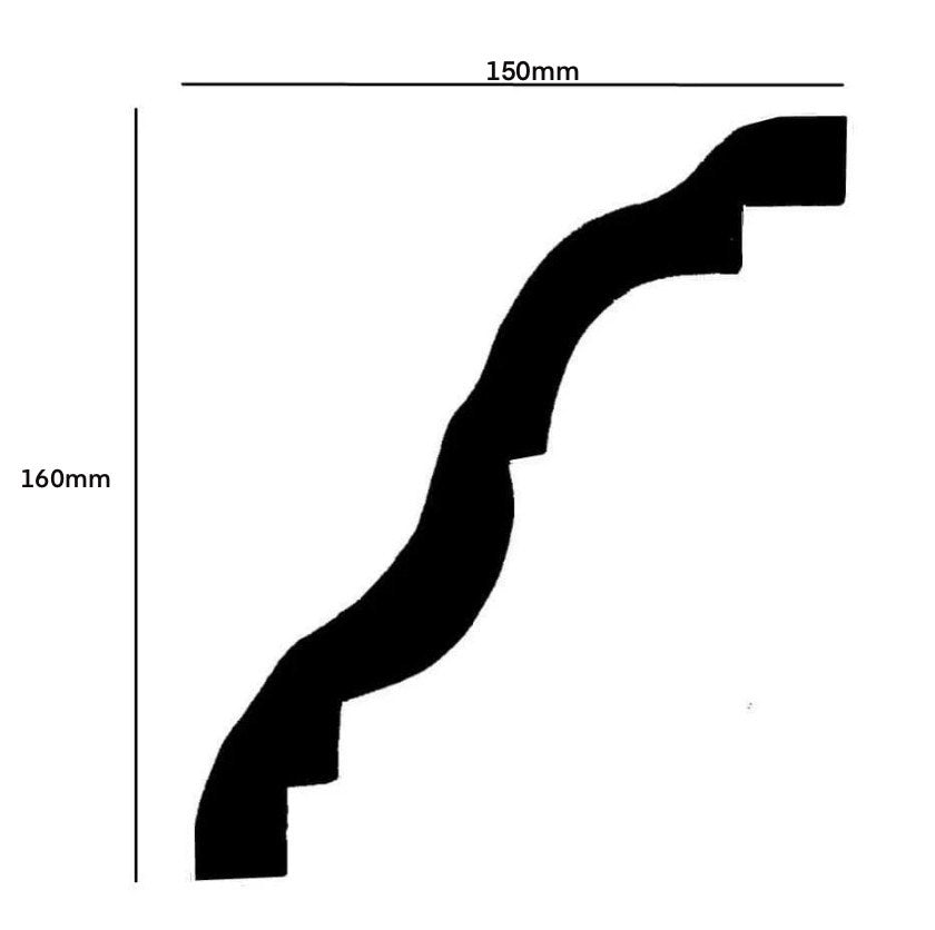 Extra Large Lancaster Traditional Plaster Coving 150mm x 160mm