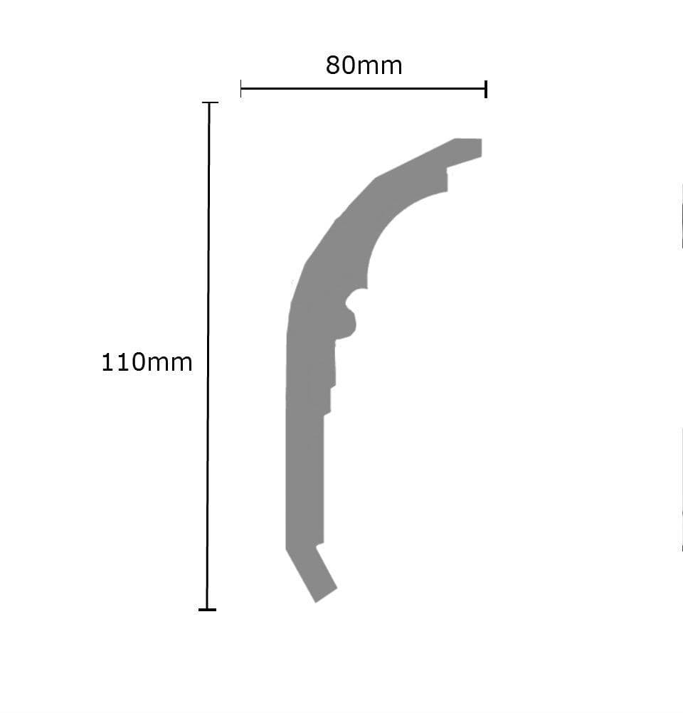 Arch Plaster Coving 80mm x 110mm