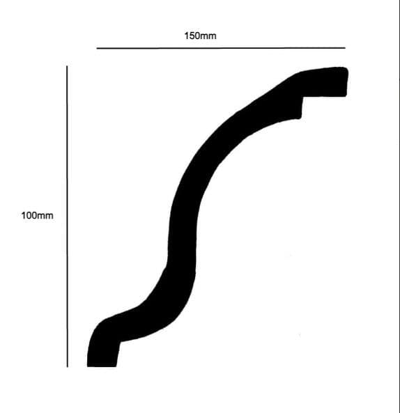 Classic Ogee Plaster Coving 150mm x 100mm