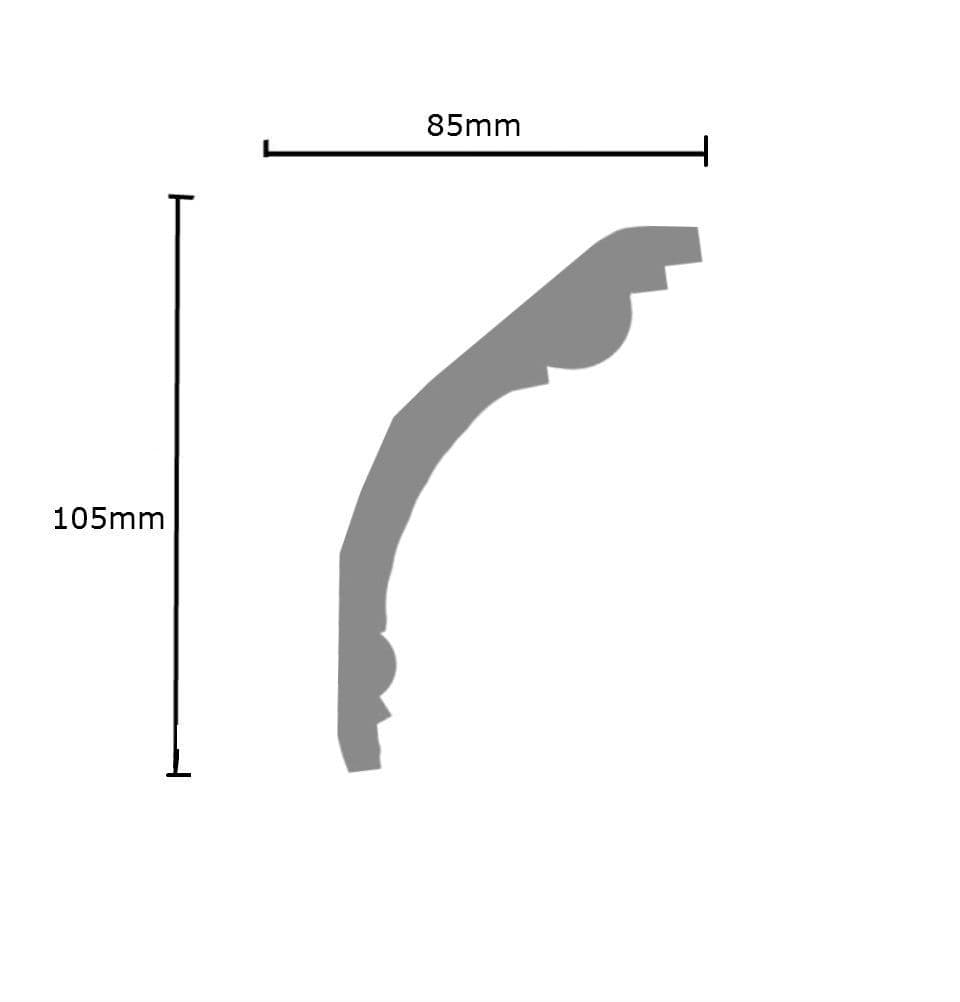 Classic Style Plaster Cornice 85mm x 105mm