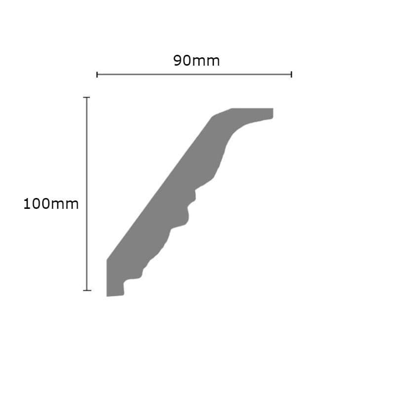 Small Egg and Dart Plaster Coving 90mm x 100mm