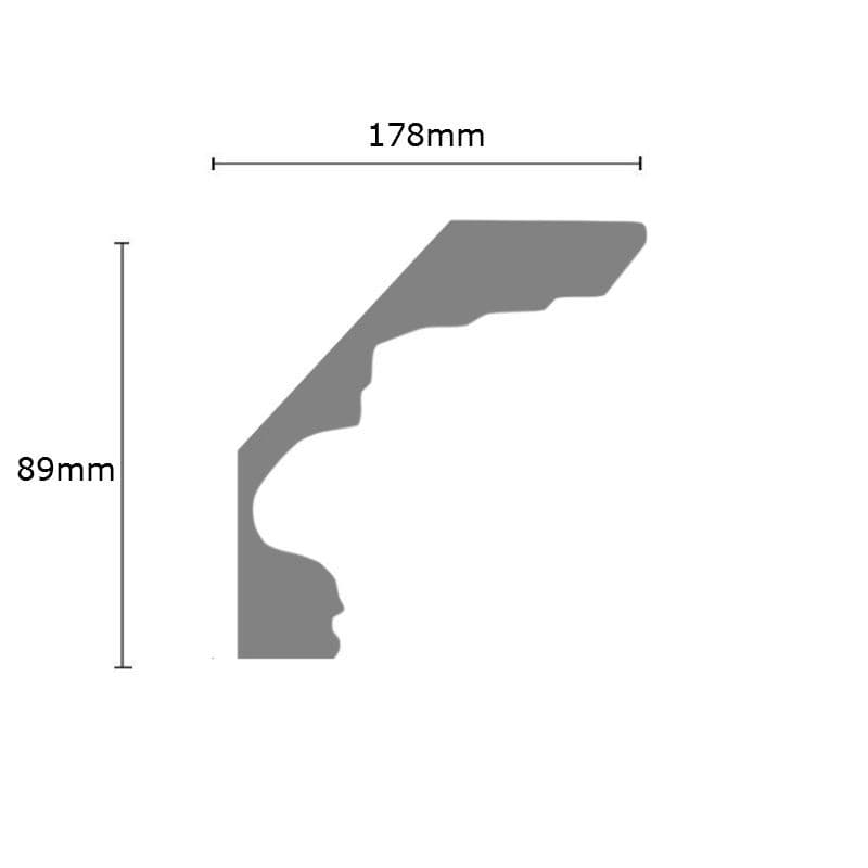 Swan Neck Plaster Coving 178mm x 89mm