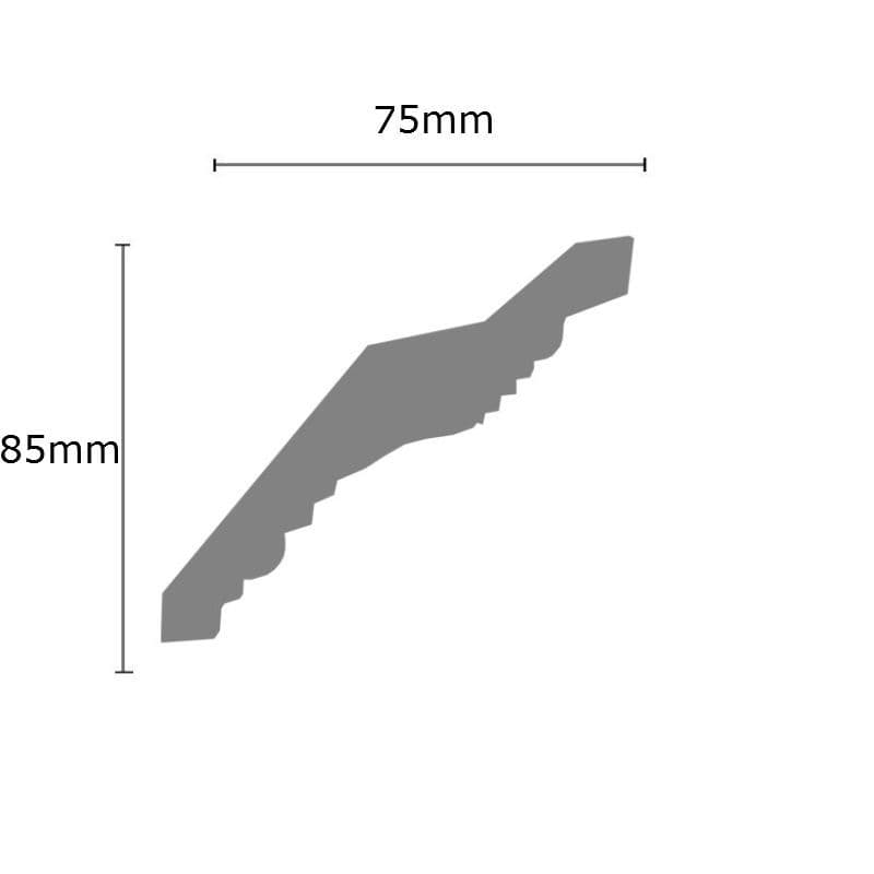 Small Double Dentil Plaster Coving 75mm x 85mm