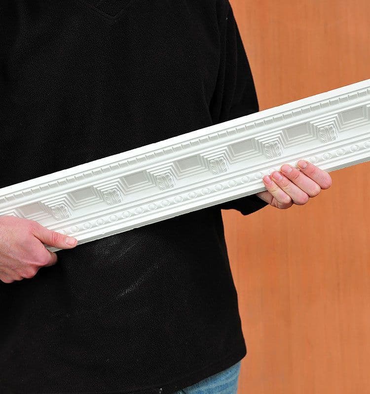 Small Double Dentil Plaster Coving 75mm x 85mm