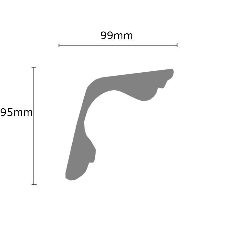 Small Swan Neck Plaster Coving 99mm x 95mm