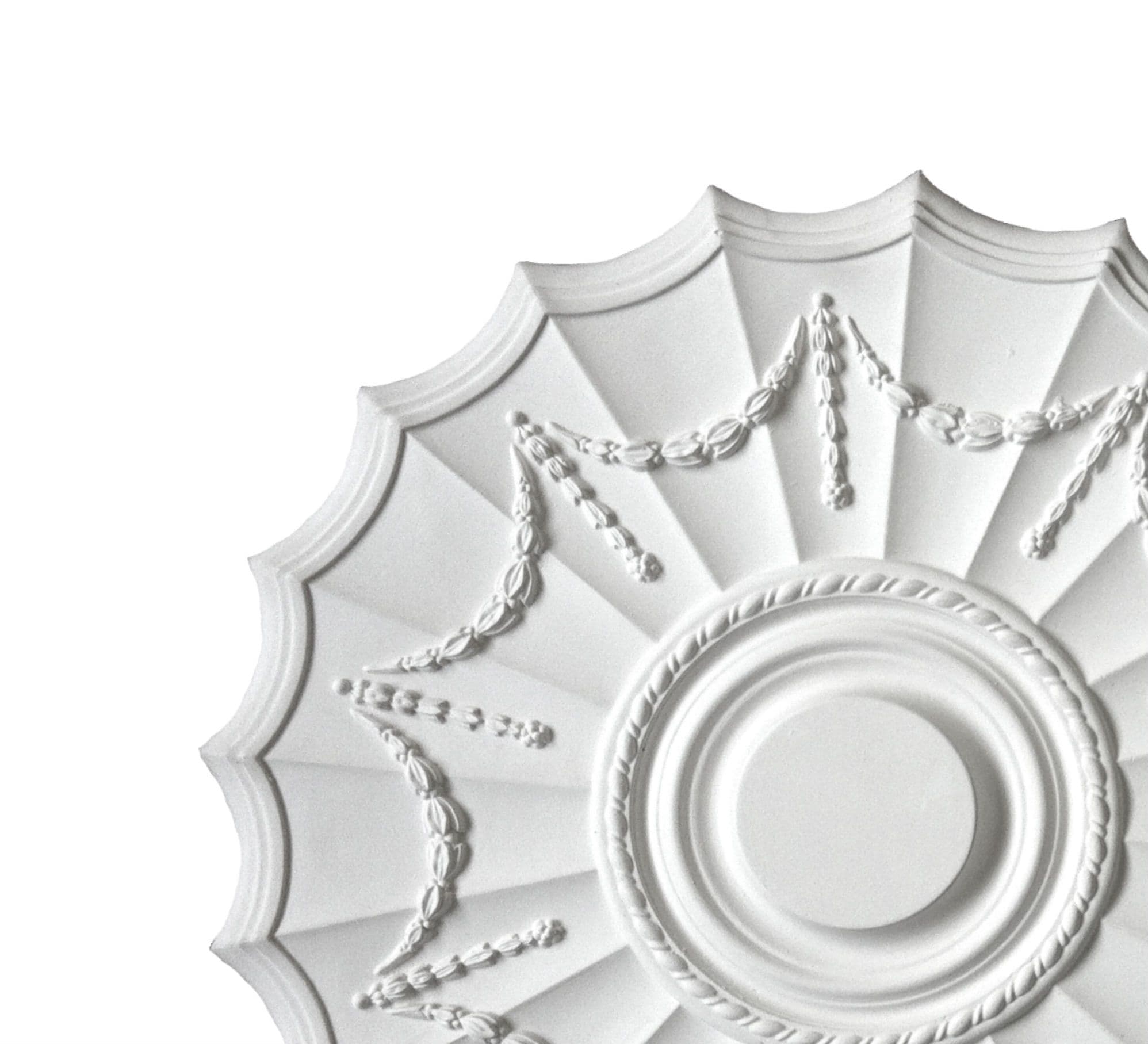 Large Adam Swag Plaster Ceiling Rose - 500mm