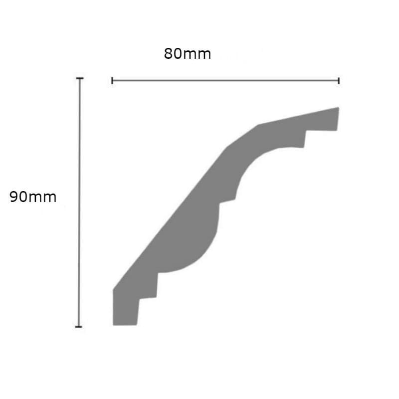 Small Lancaster Traditional Plaster Coving 80mm x 90mm