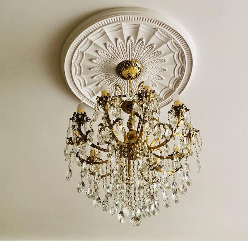 Large Tramline Plaster Ceiling Rose 680mm