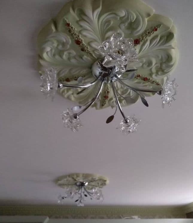 Swelled Leaf Plaster Ceiling Rose 510mm