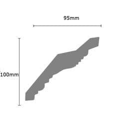 Double Dentil Plaster Coving 95mm x 100mm