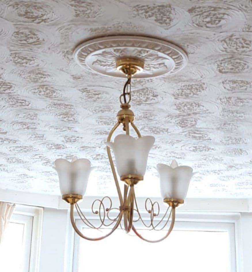 14 inch Small Egg and Dart Plaster Ceiling Rose 356mm