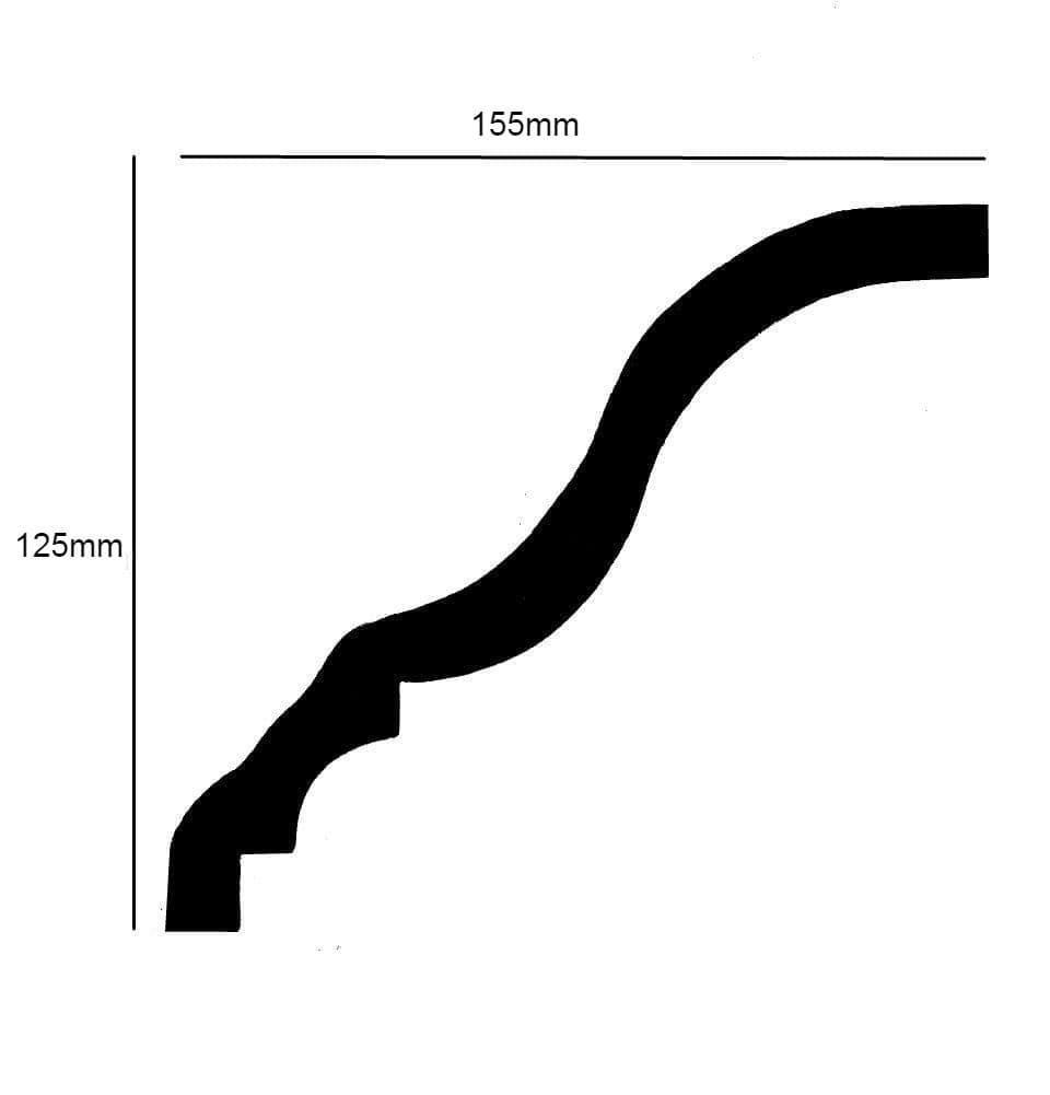 Large Yorkshire Ogee Plaster Coving 155mm x 125mm