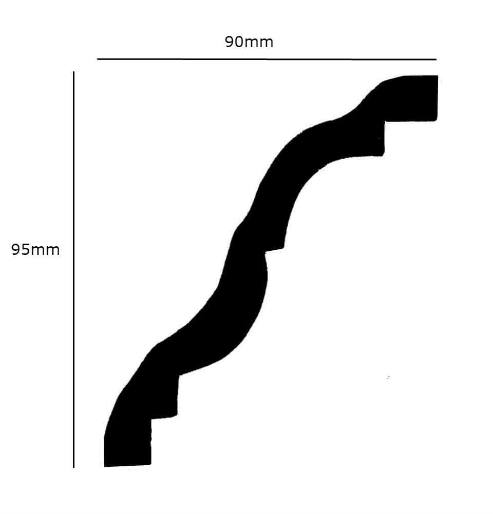 Medium Lancaster Traditional Plaster Coving 90mm x 95mm