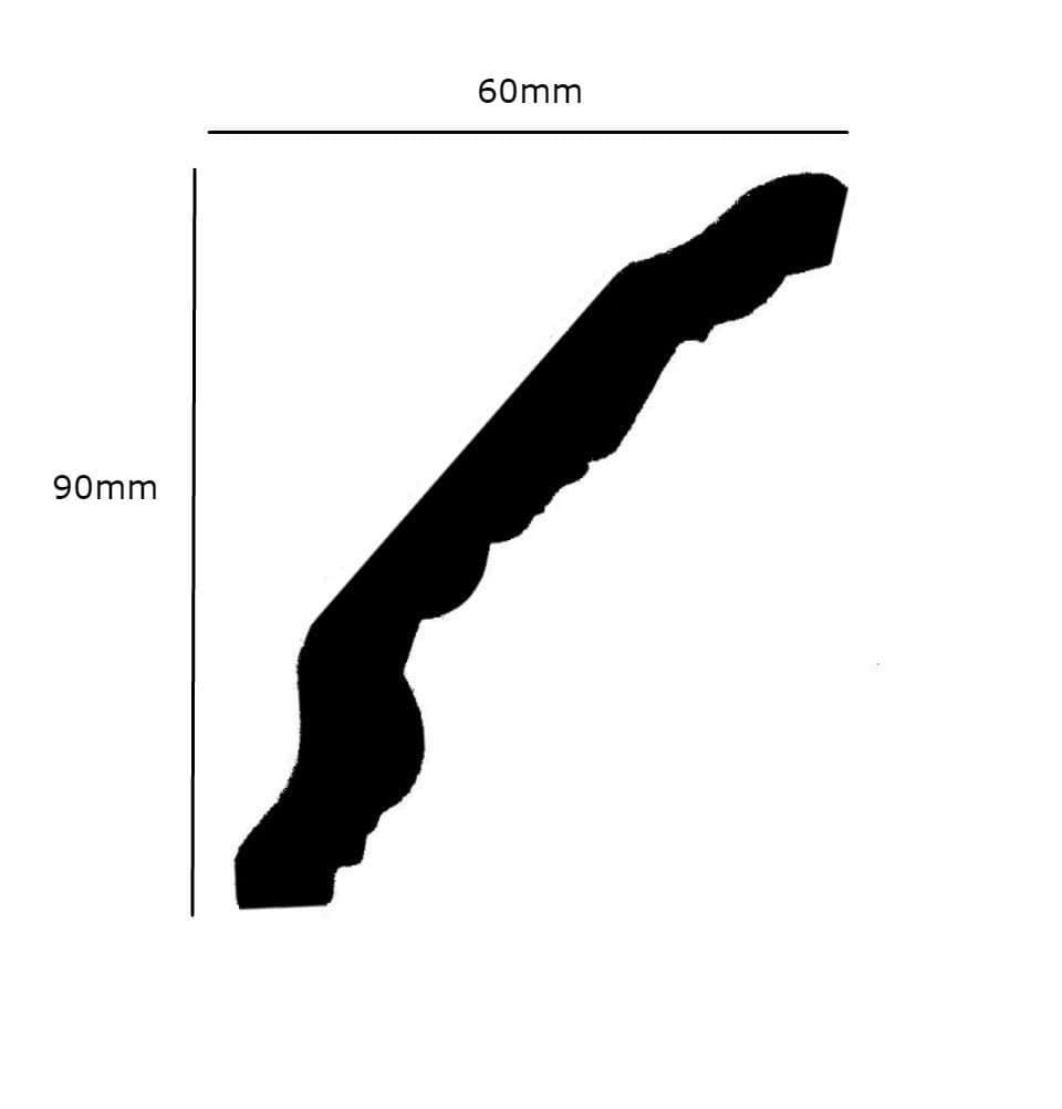 Roped Arches Plaster Cornice 60mm x 90mm - 48m Pack