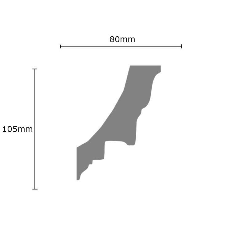 Small Dentil Plaster Coving 80mm x 105mm