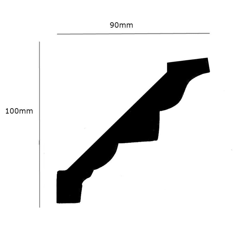 Small Historic Plain Plaster Coving 90mm x 100mm