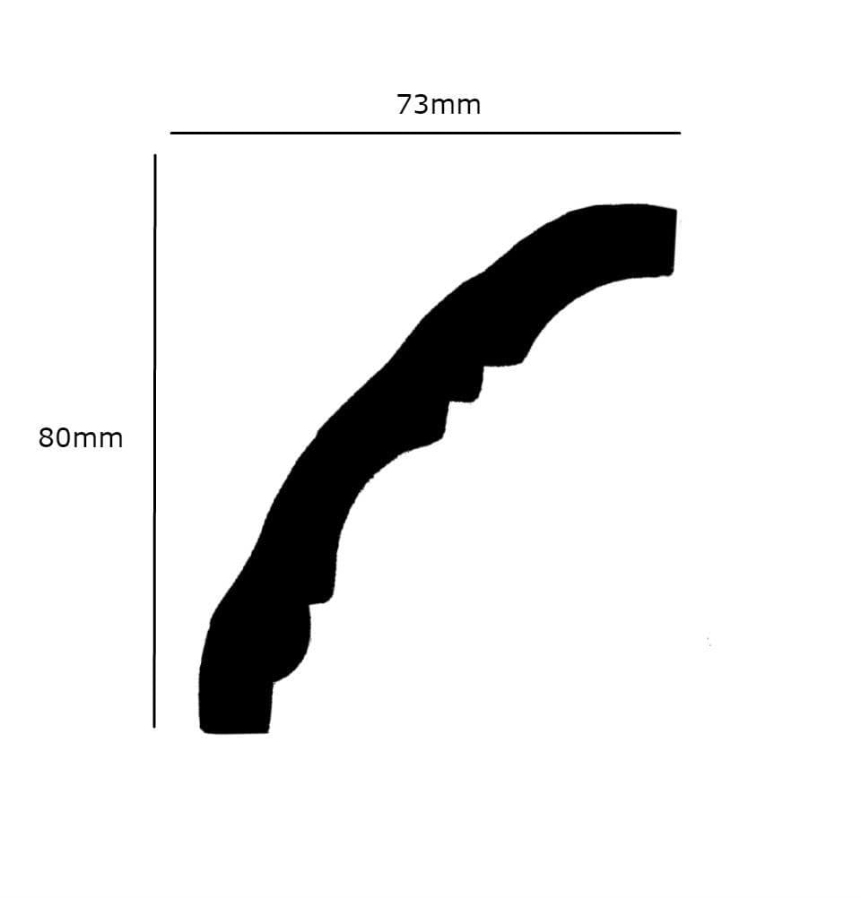Small Linear Plaster Coving 73mm x 80mm