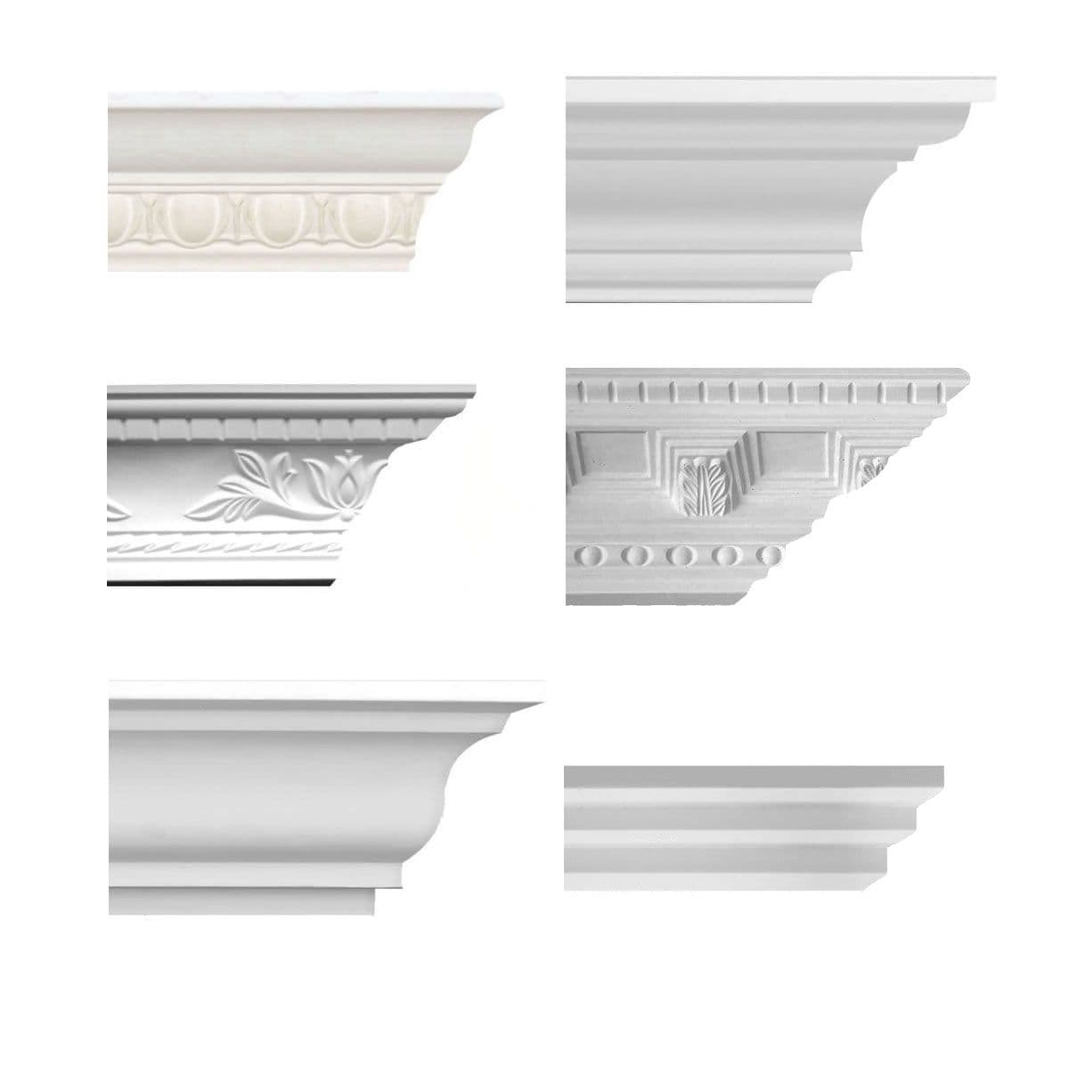 Small Plaster Coving Sample Pack - 6 Small Plaster Coving Samples