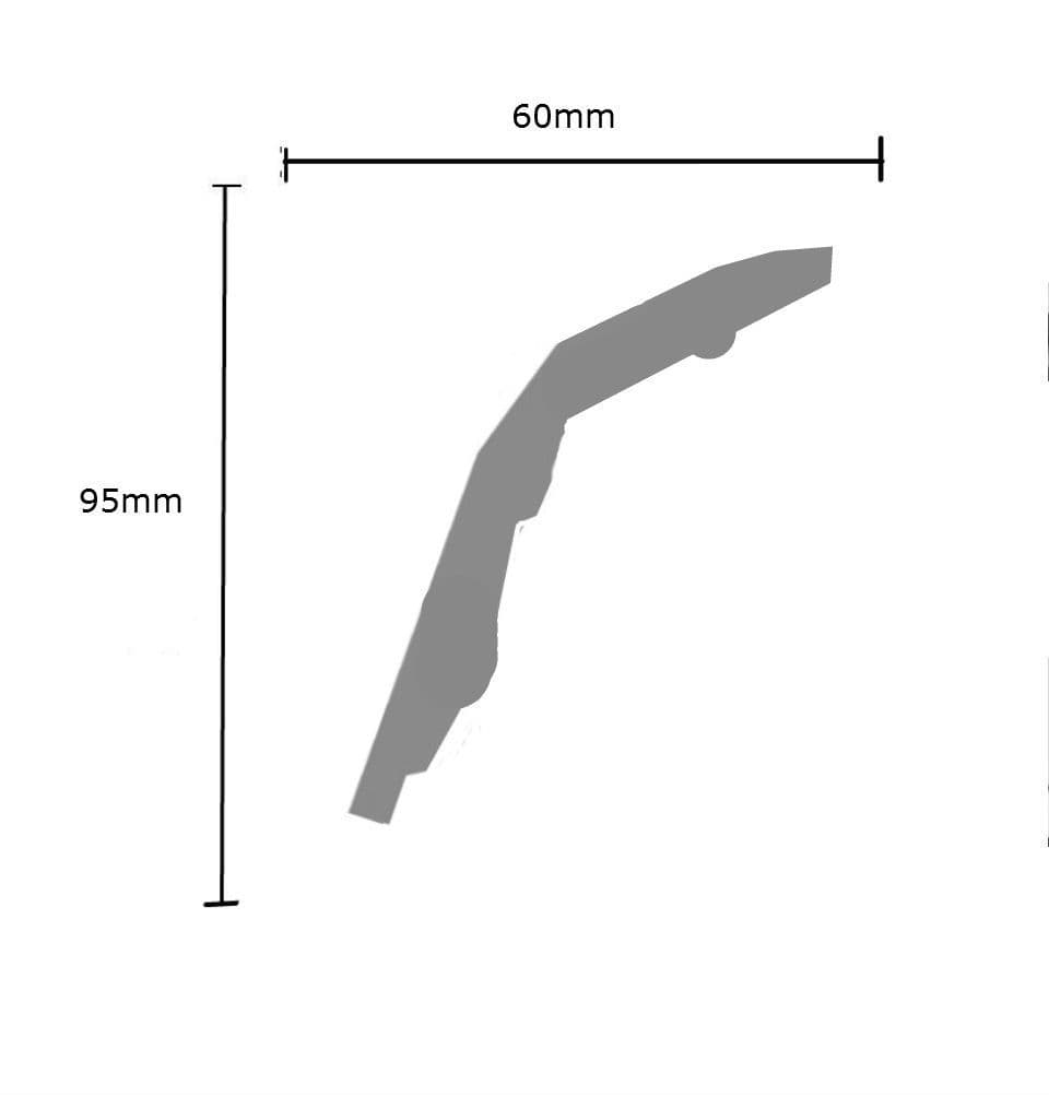 Traditional Egg and Dart Plaster Cornice 60mm x 95mm